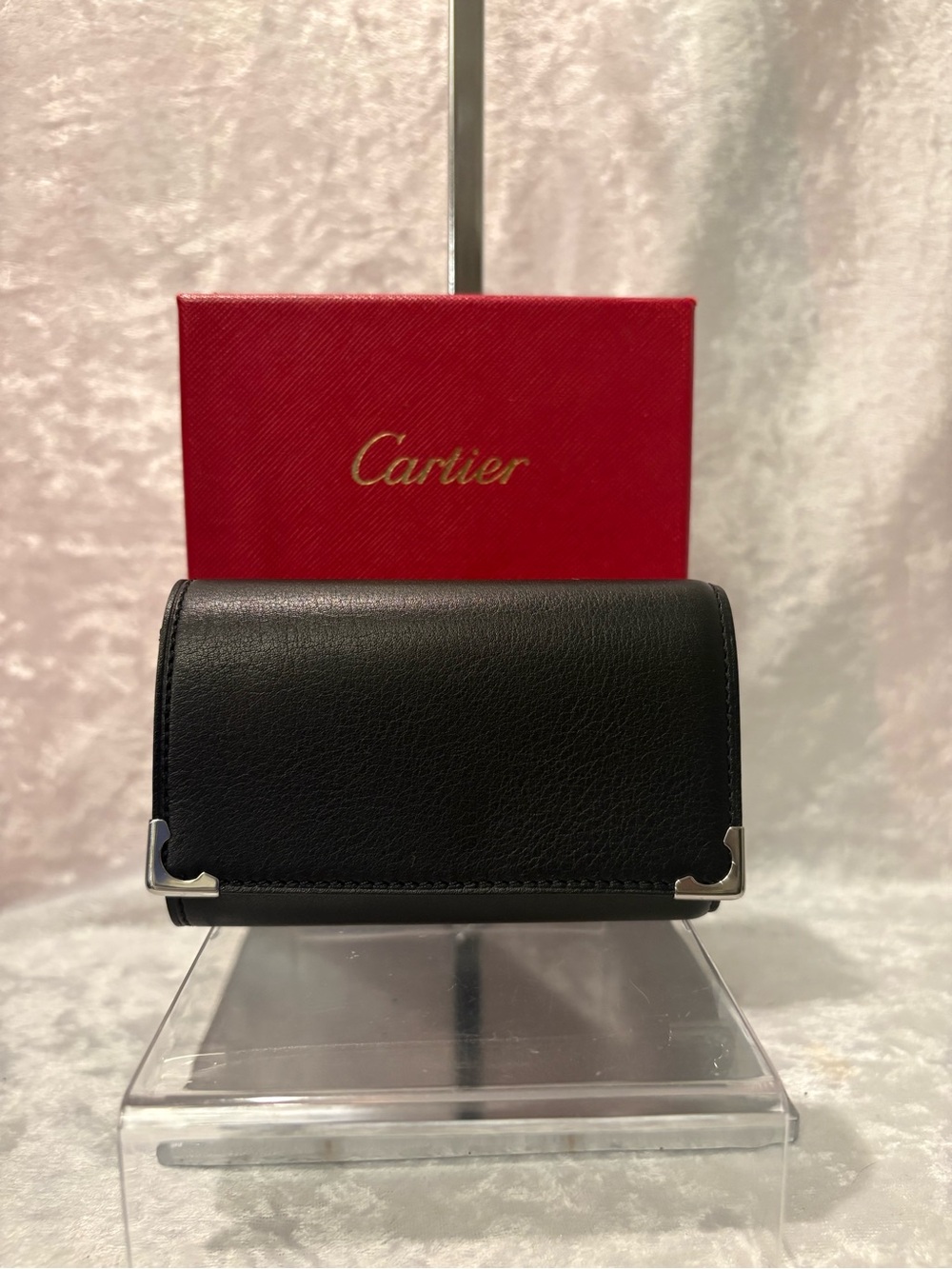 Cartier Must de Cartier Leather 4-Key Case Pouch Black